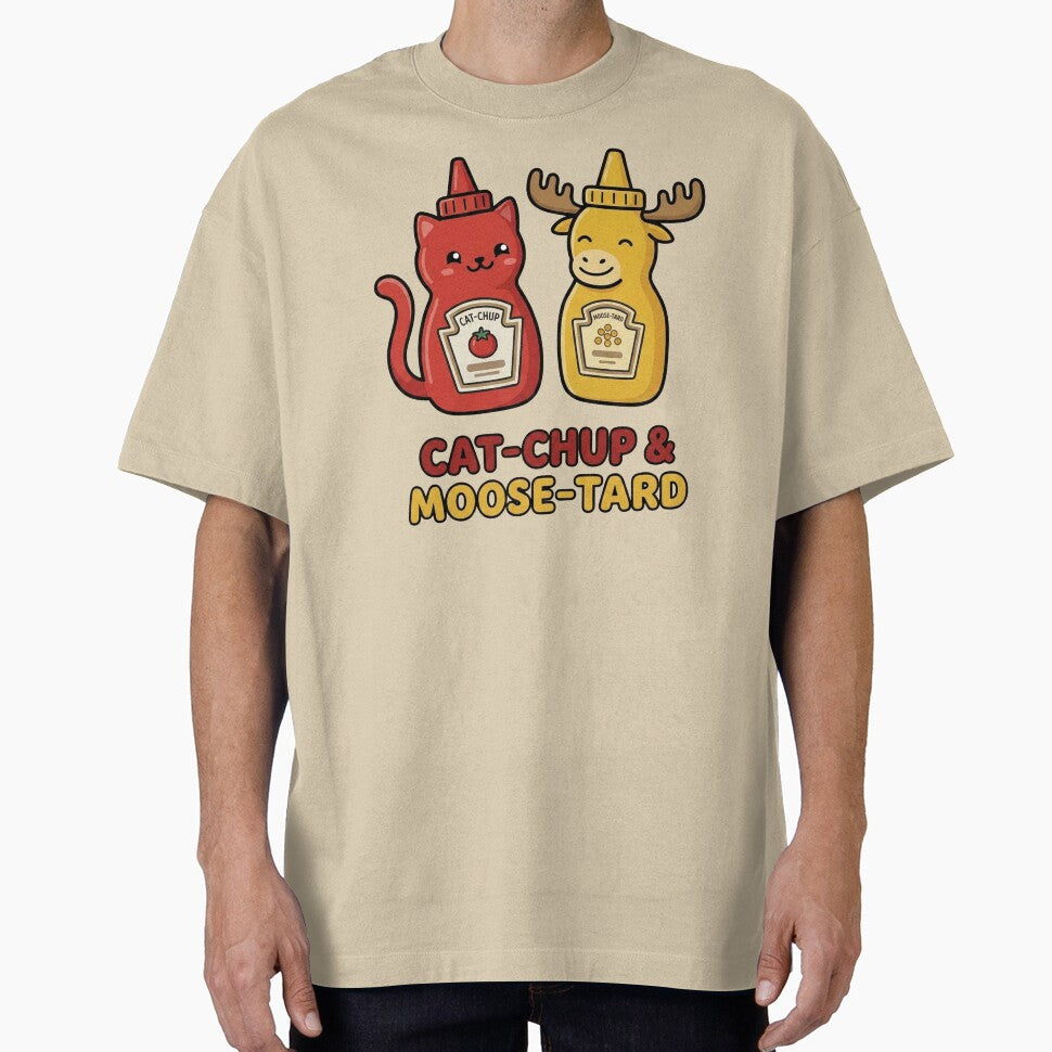 Cat-chup & Moose-tard – Funny Food Pun Animal Design by aiqdelicia