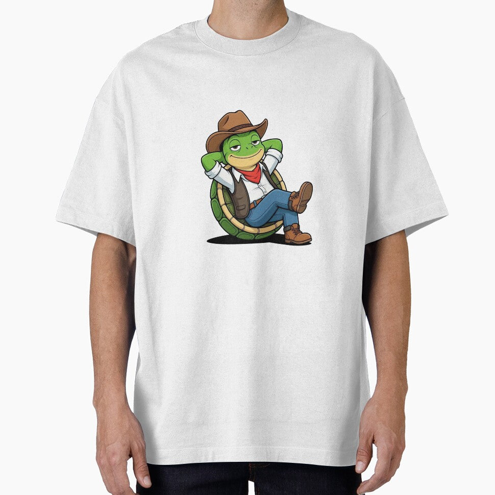 Relaxed Cowboy Turtle Chilling - Funny Western Animal by Threadnovax