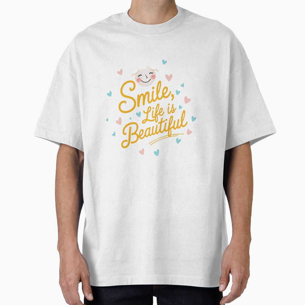 Smile, Life Is Beautiful – Inspirational Quote Hat by ThePixelMind