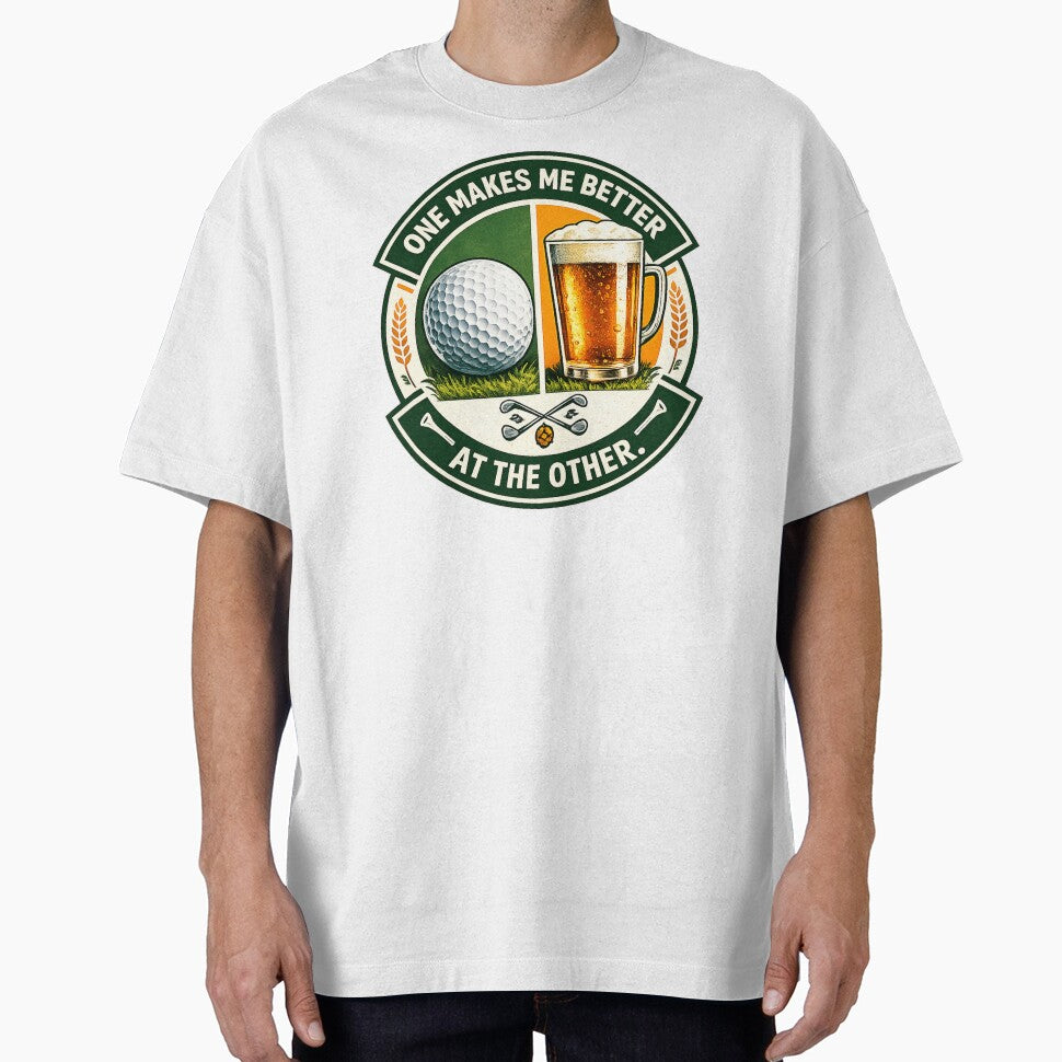 Funny Golf Beer One Makes Me Better - Golf Humor Drinking Golfer by Off-DutyDesign