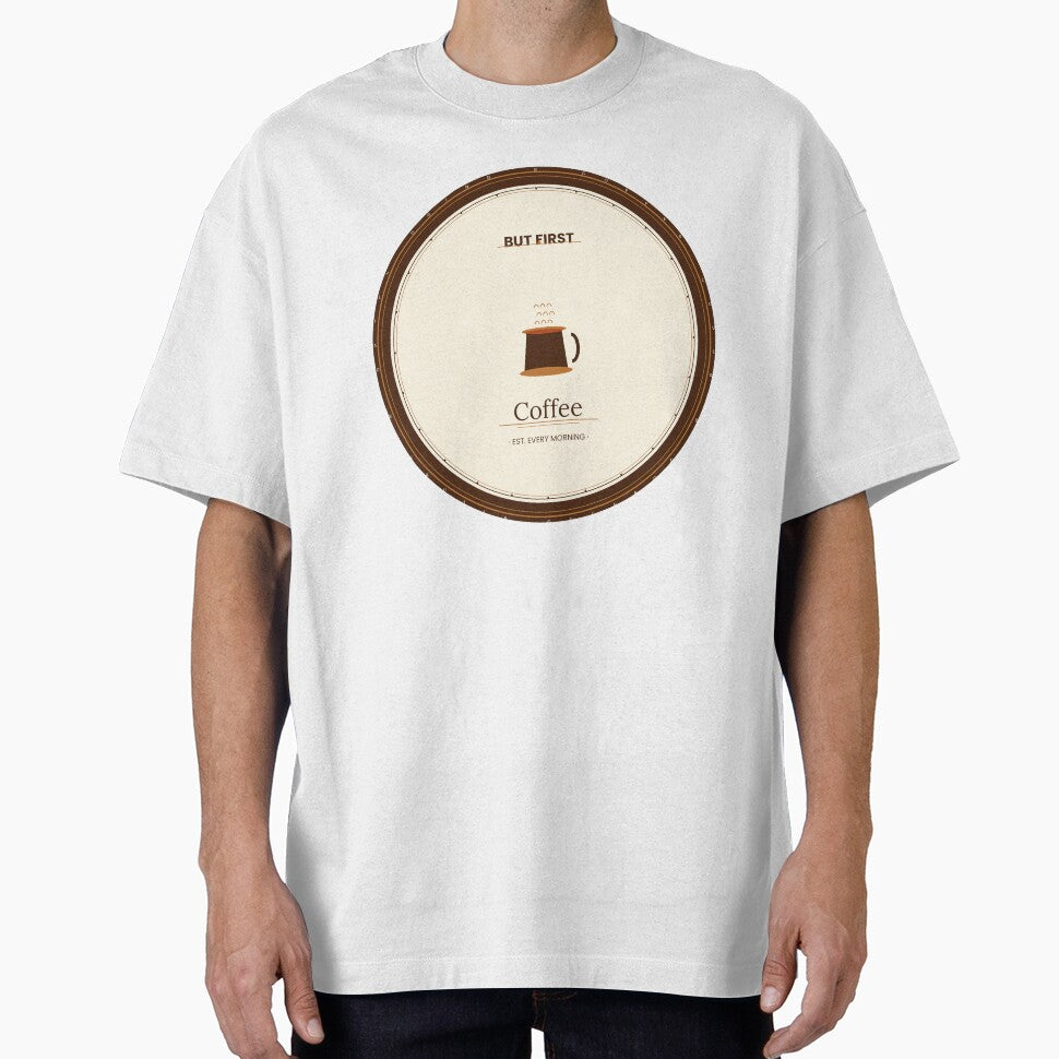 But First Coffee Vintage Retro Badge Design by Petal & Pixel Co
