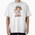 Tired Nurse Powered by Coffee - Cute Chibi Healthcare Illustration with Steaming Mug by shemodas
