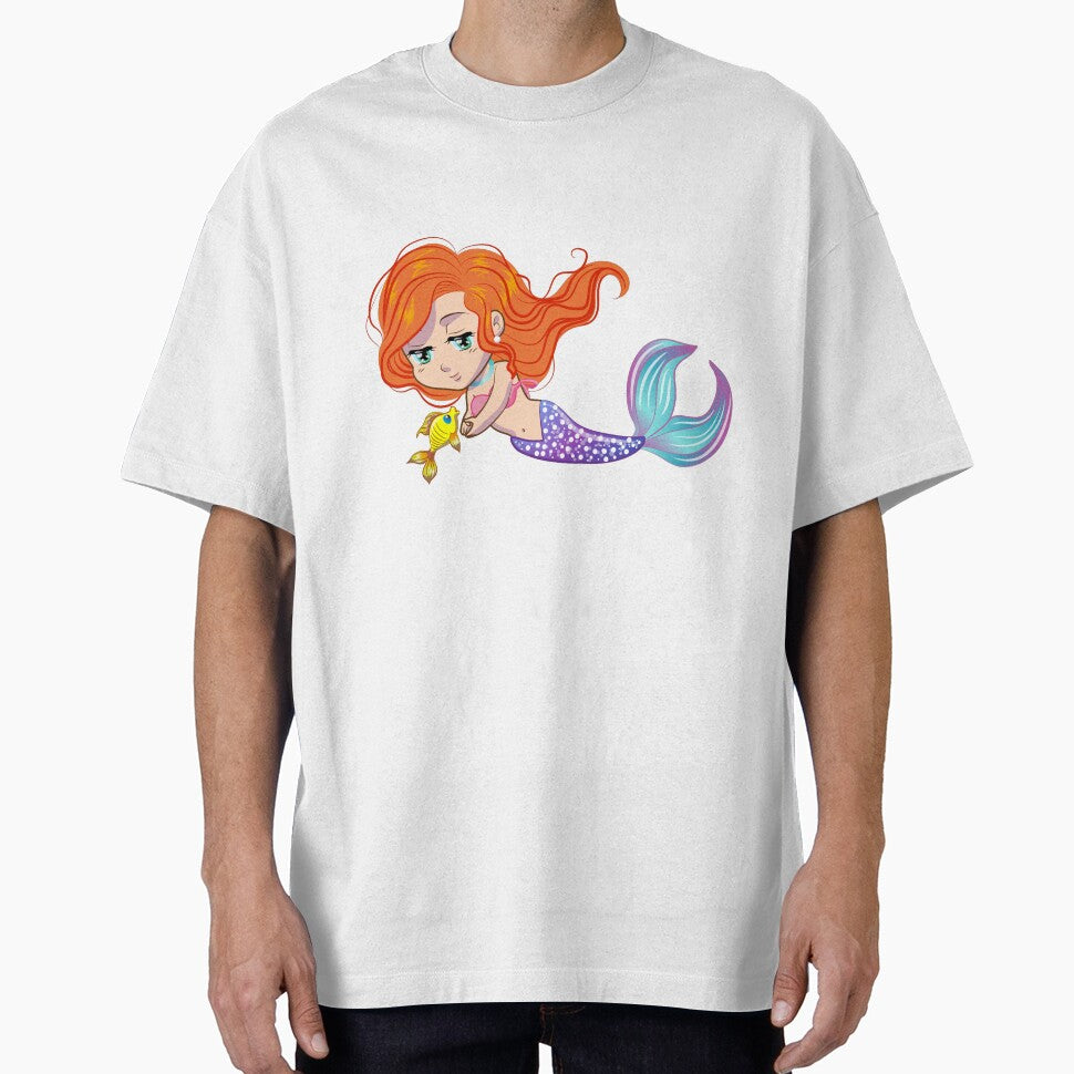 Cute Colorful Mermaid Siren With A Precious Face Drawn in The Kawaii Style by CreativeCranium