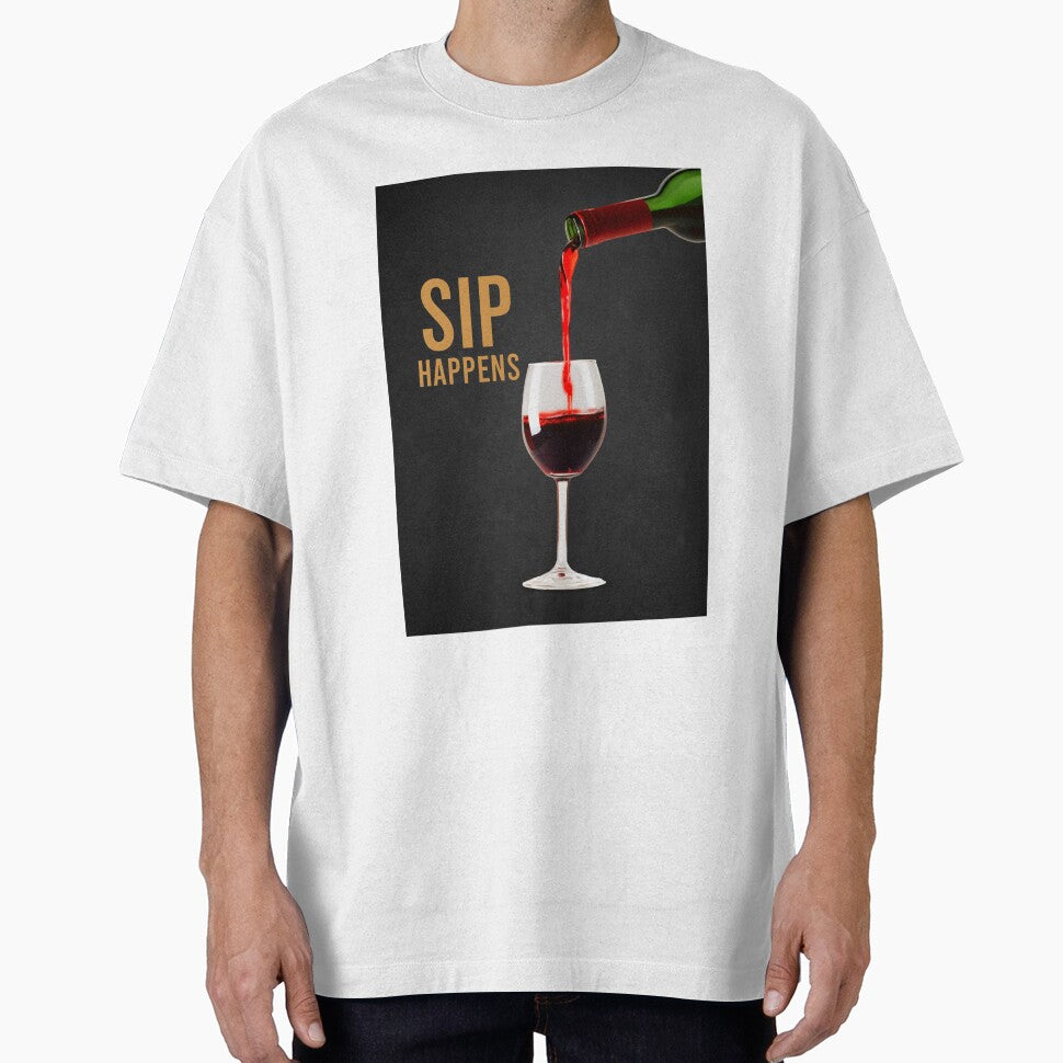 Sip Happens Wine Aesthetic Art by Sasitee