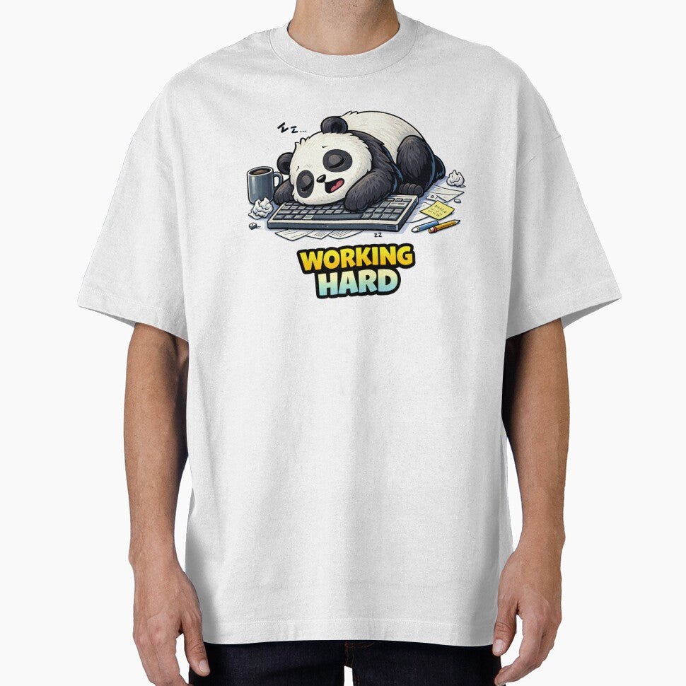 Working Hard Funny Sleeping Panda Office Meme by the-dovlat