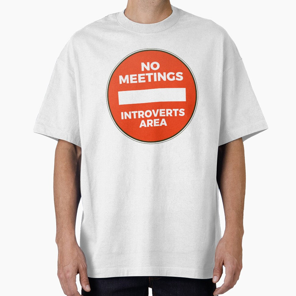 No Meetings Introverts Area Funny Office Sign by JaaGo PopLab