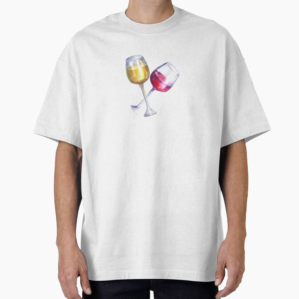 Red and White Wine Glasses by ColorFlowArt
