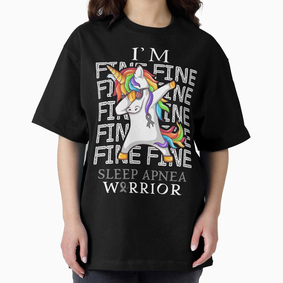 Unicorn Sleep Apnea Warrior I'm Fine Sleep Apnea Awareness by Hatjar
