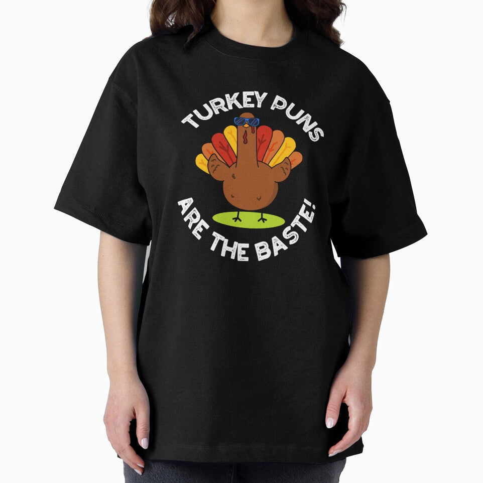 Turkey Puns Are The Baste Funny Food Pun (Dark BG) by punnybone