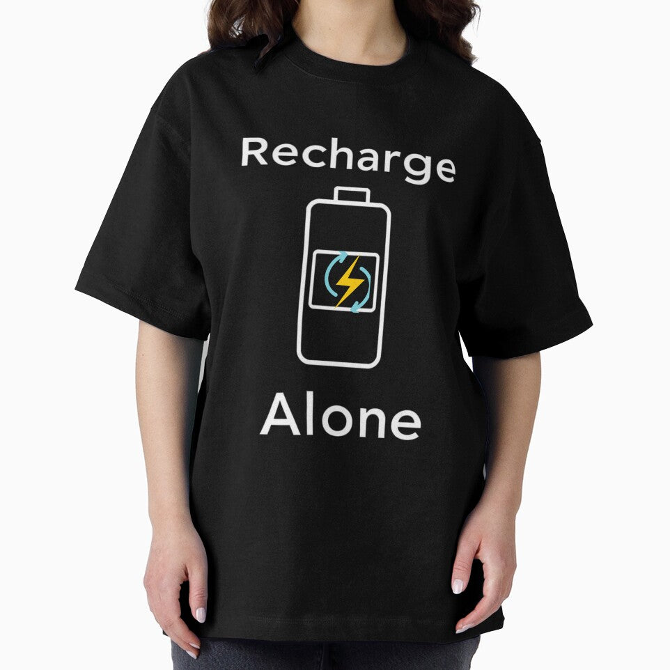 Recharge Alone Introvert Battery Quote Art by artlife4