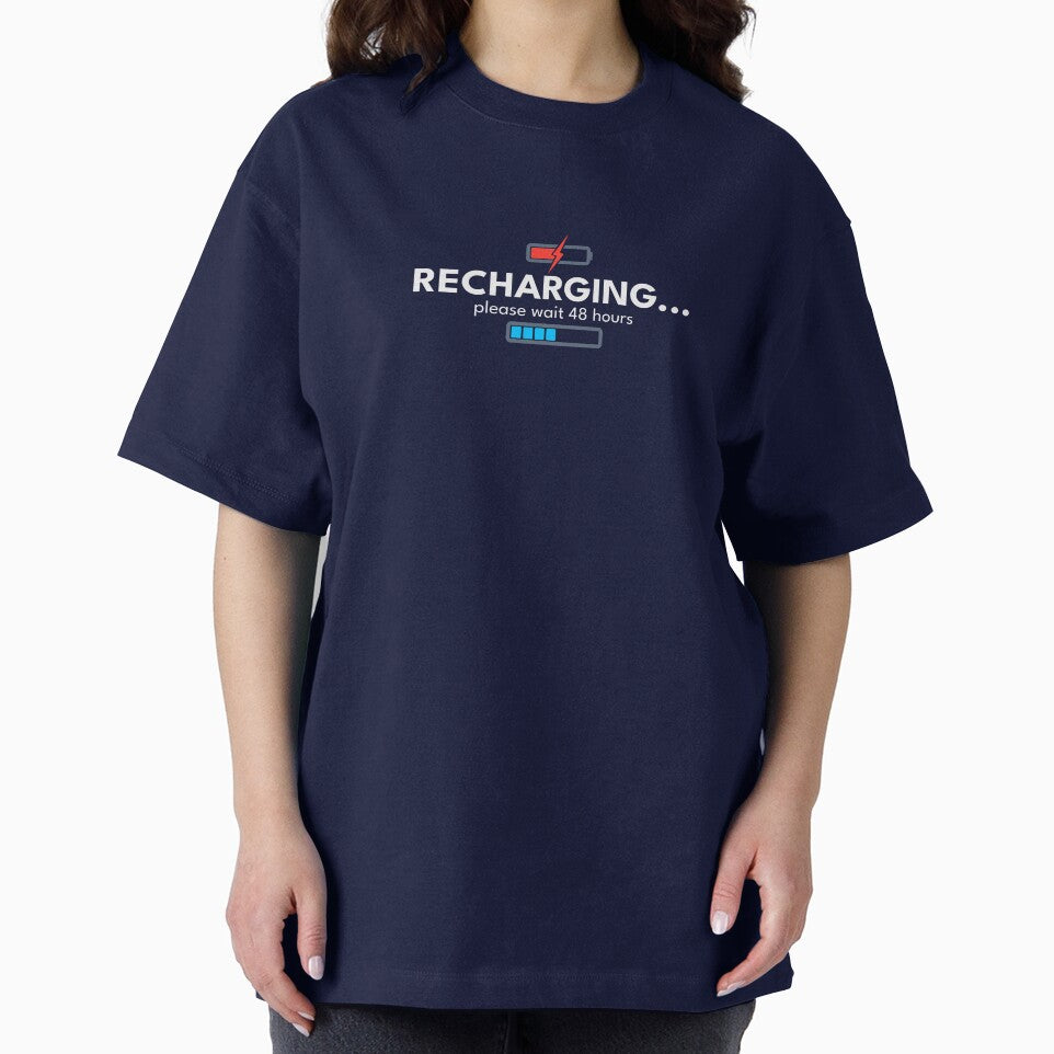 Recharging Please Wait 48 Hours | Sarcastic Introvert Humor Shirt by vizzionary