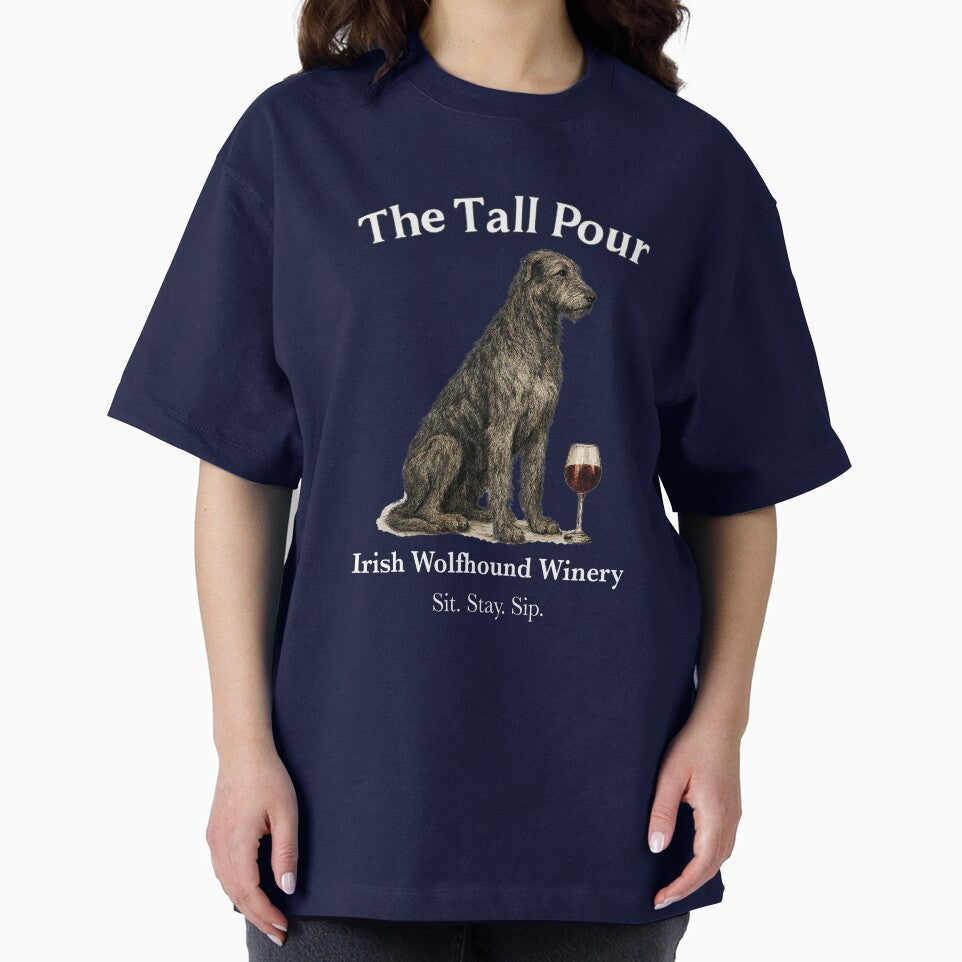 The Tall Pour Irish Wolfhound Winery - white font by Irish Wolfhound Central