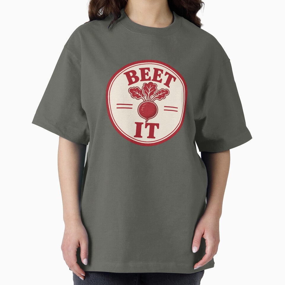 Beet It Funny Food Pun Badge by EastEndTownie