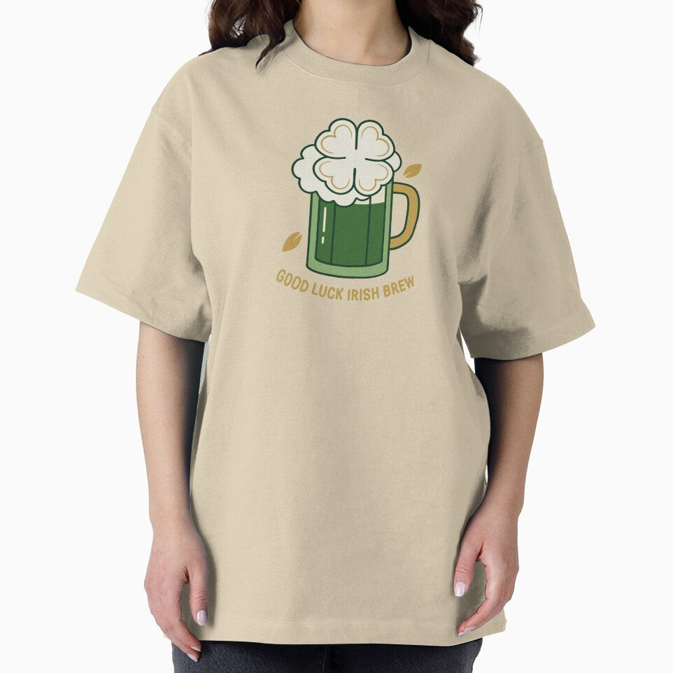 Good Luck Irish Brew – Retro St Patrick’s Beer Mug by Xatutik.art