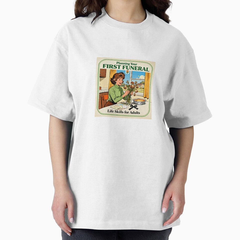 First Funeral Dark Humor - Retro 70s Parody Art by PictorialWhimsy
