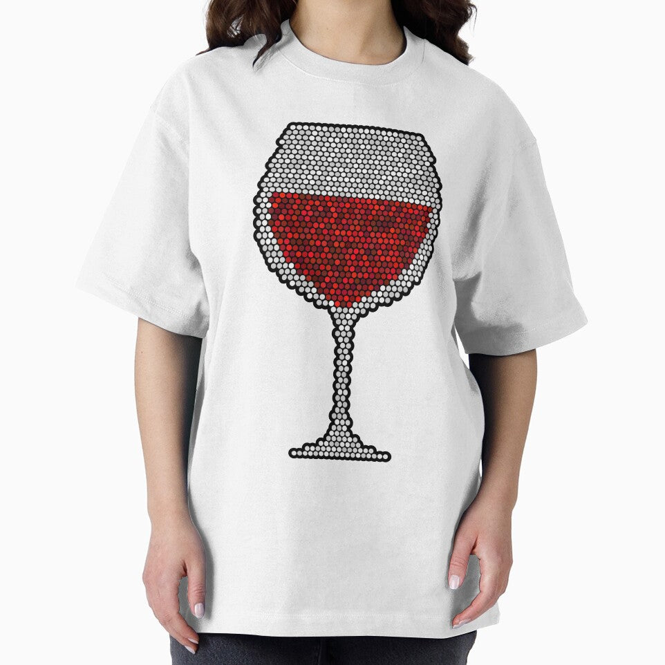 Red Wine Glass Dot Art Mosaic by MSBM Designs