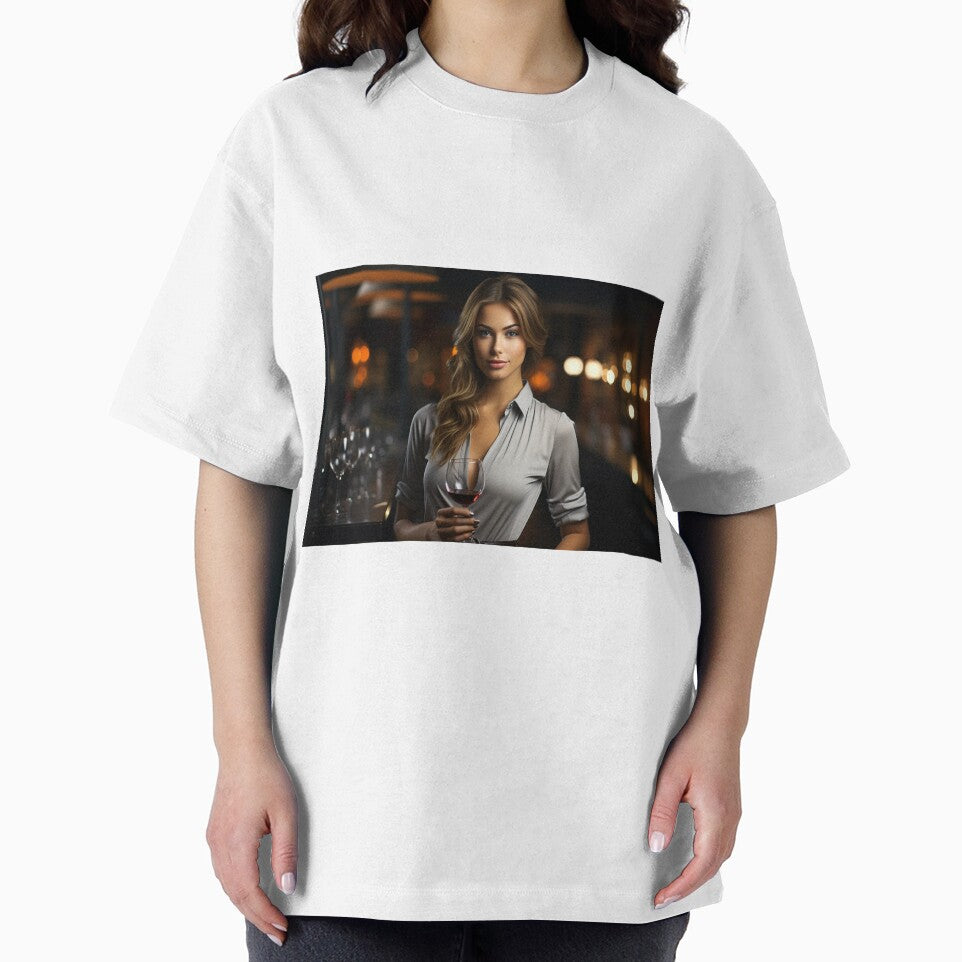 Lady Sommelier Bragging Wine for Upscale Restaurant by TheBrainArt