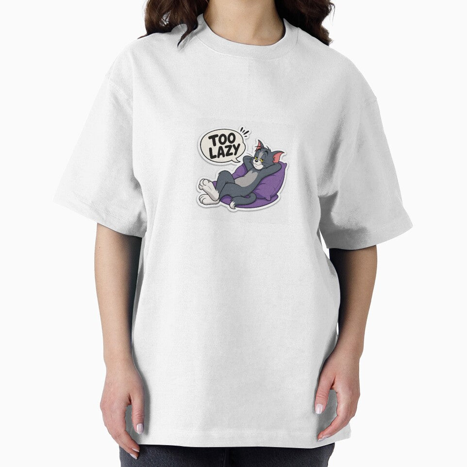 Too lazy cute tom sticker for genz by MoodByte