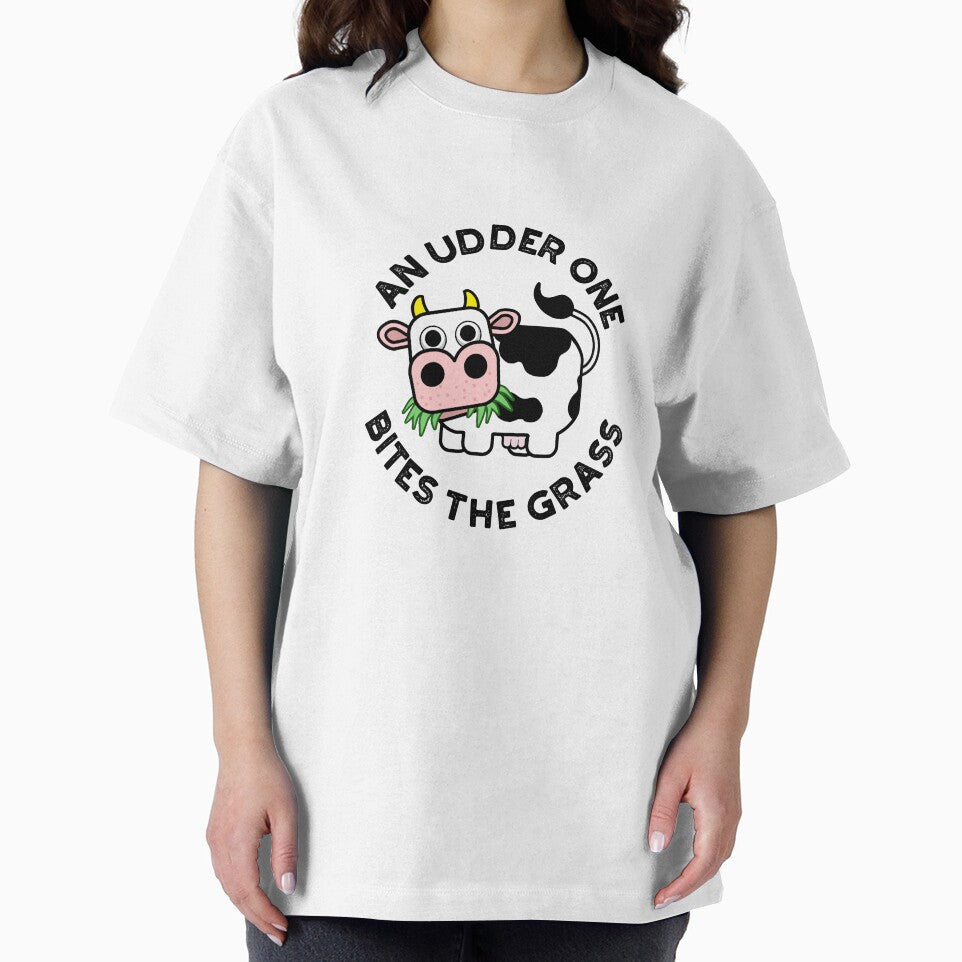 An Udder One Bites The Grass Cute Cow Pun by punnybone