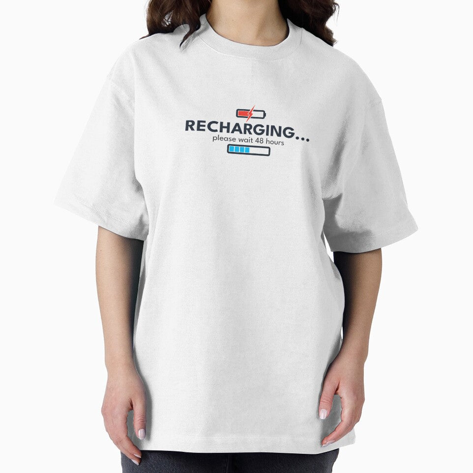 Recharging… | Funny Introvert Social Battery T-Shirt by vizzionary
