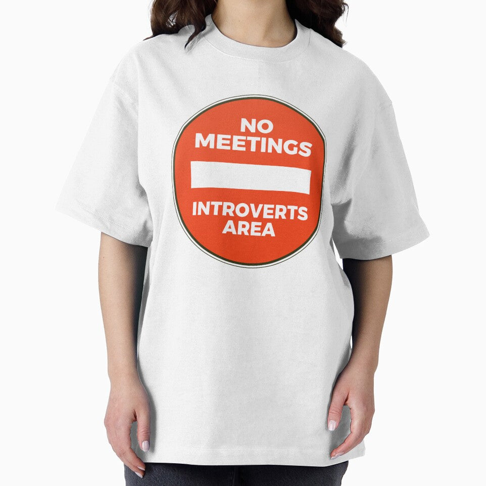No Meetings Introverts Area Funny Office Sign by JaaGo PopLab