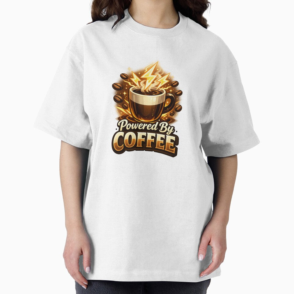Powered By Coffee – Funny Coffee Lover Quote Typography Design | Coffee Addict Gift by ArtWaveStudio8