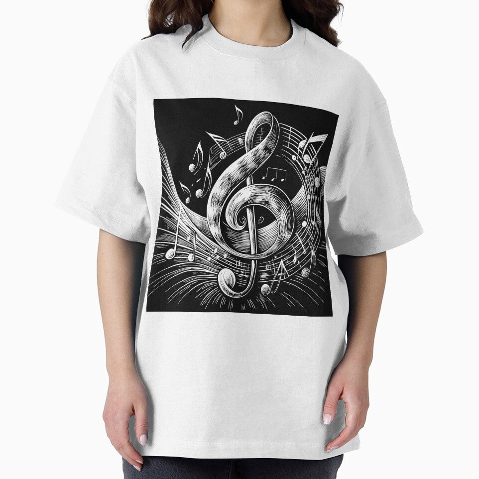 Black White Musical Notes Motion Music Vibes Ink by ART ATTACK ZONE