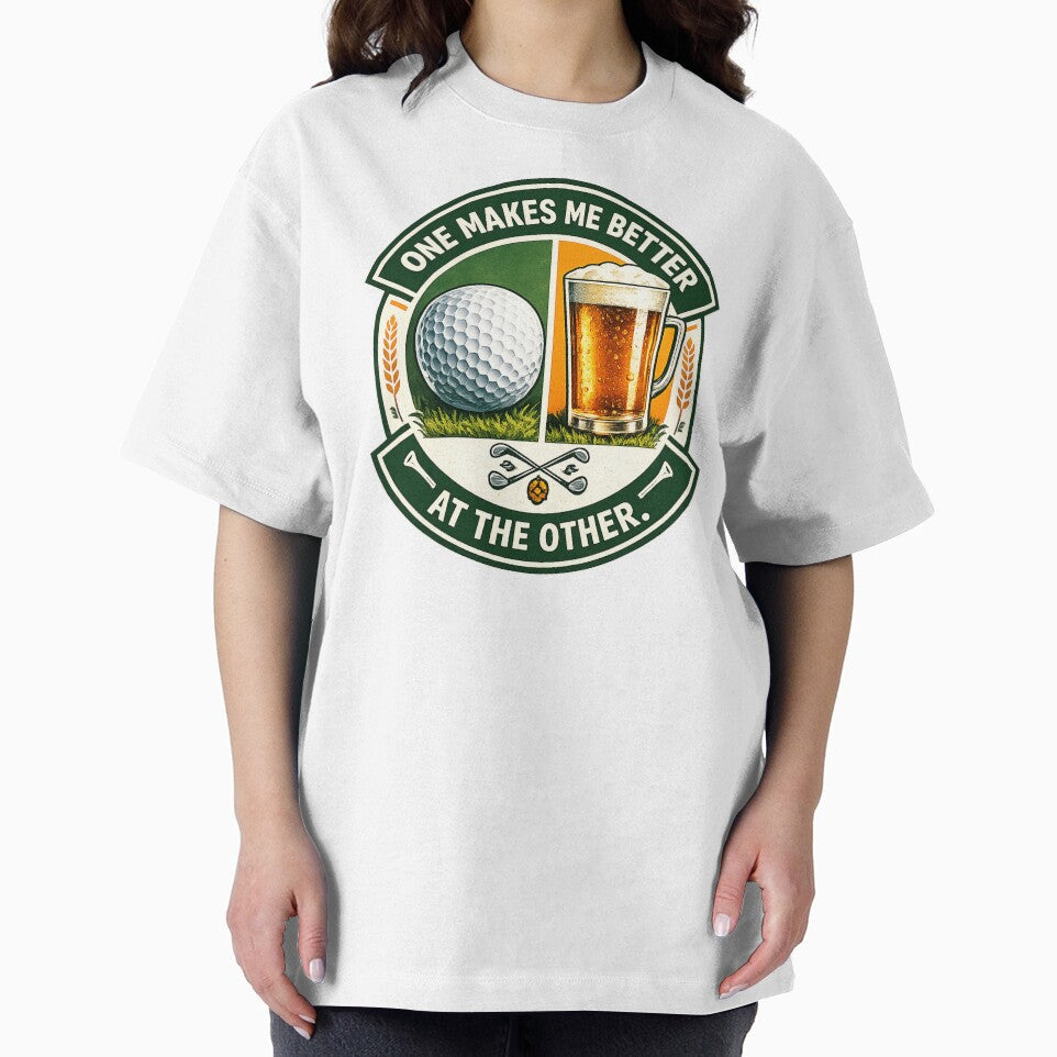 Funny Golf Beer One Makes Me Better - Golf Humor Drinking Golfer by Off-DutyDesign