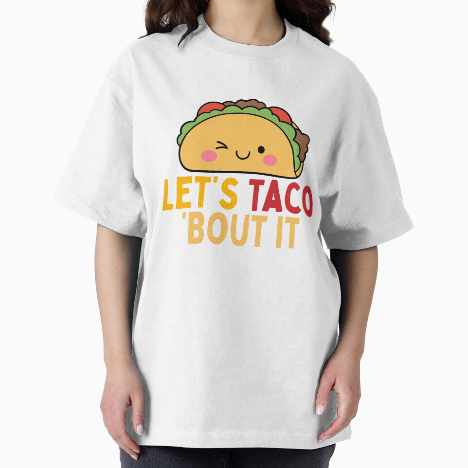 Funny Let’s Taco ‘Bout It Kawaii Food Pun by PunTeestic