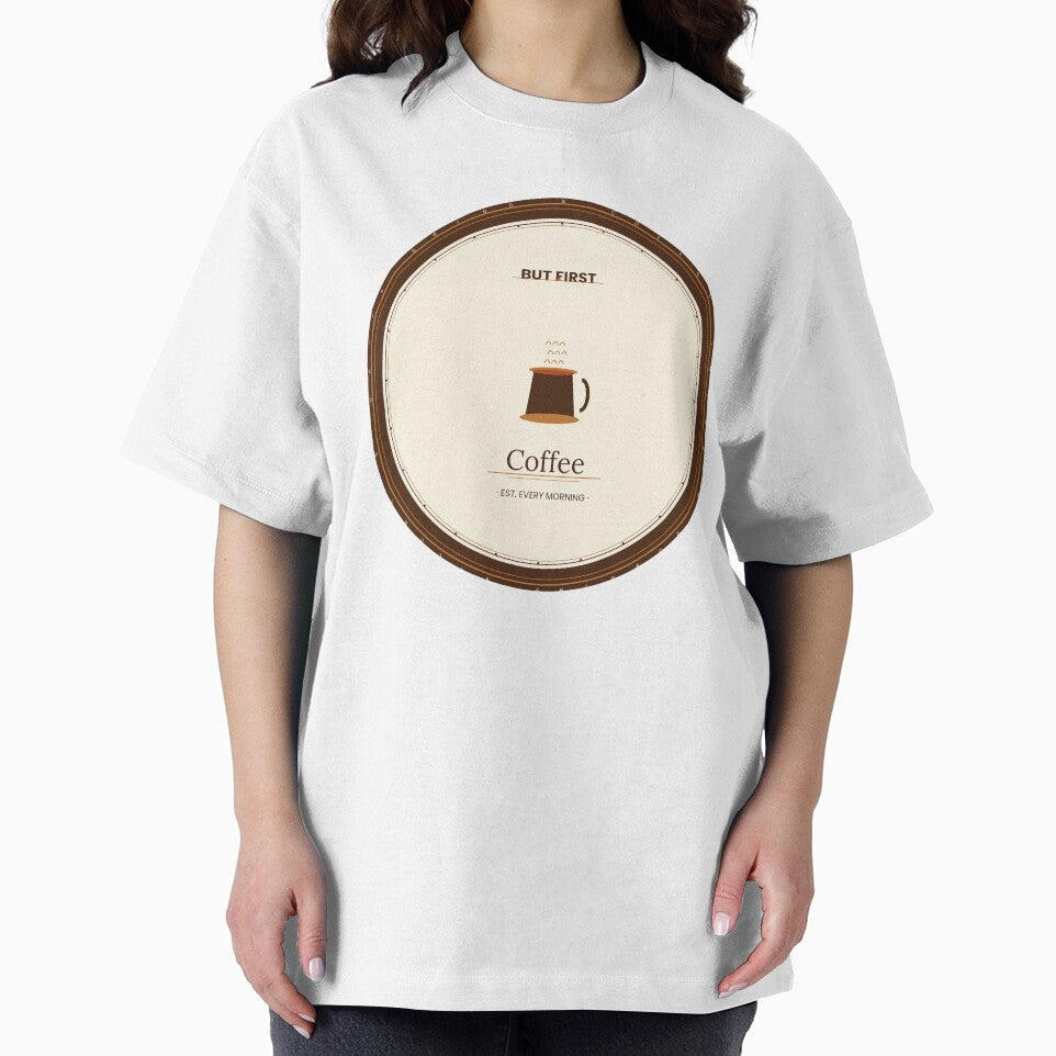 But First Coffee Vintage Retro Badge Design by Petal & Pixel Co