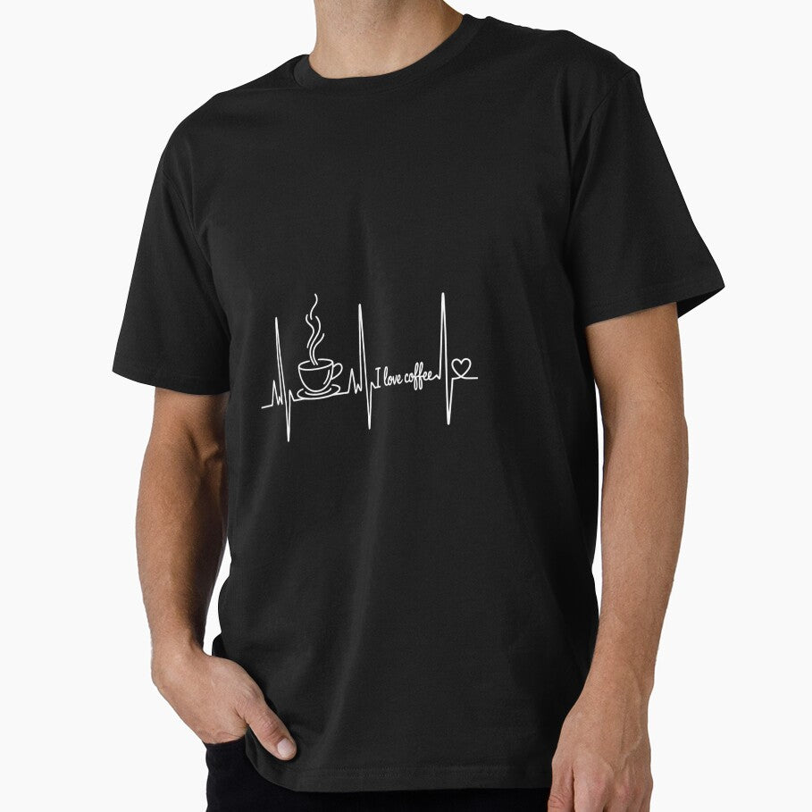 Coffee Lover I love coffee Heartbeat by IdunayaStore