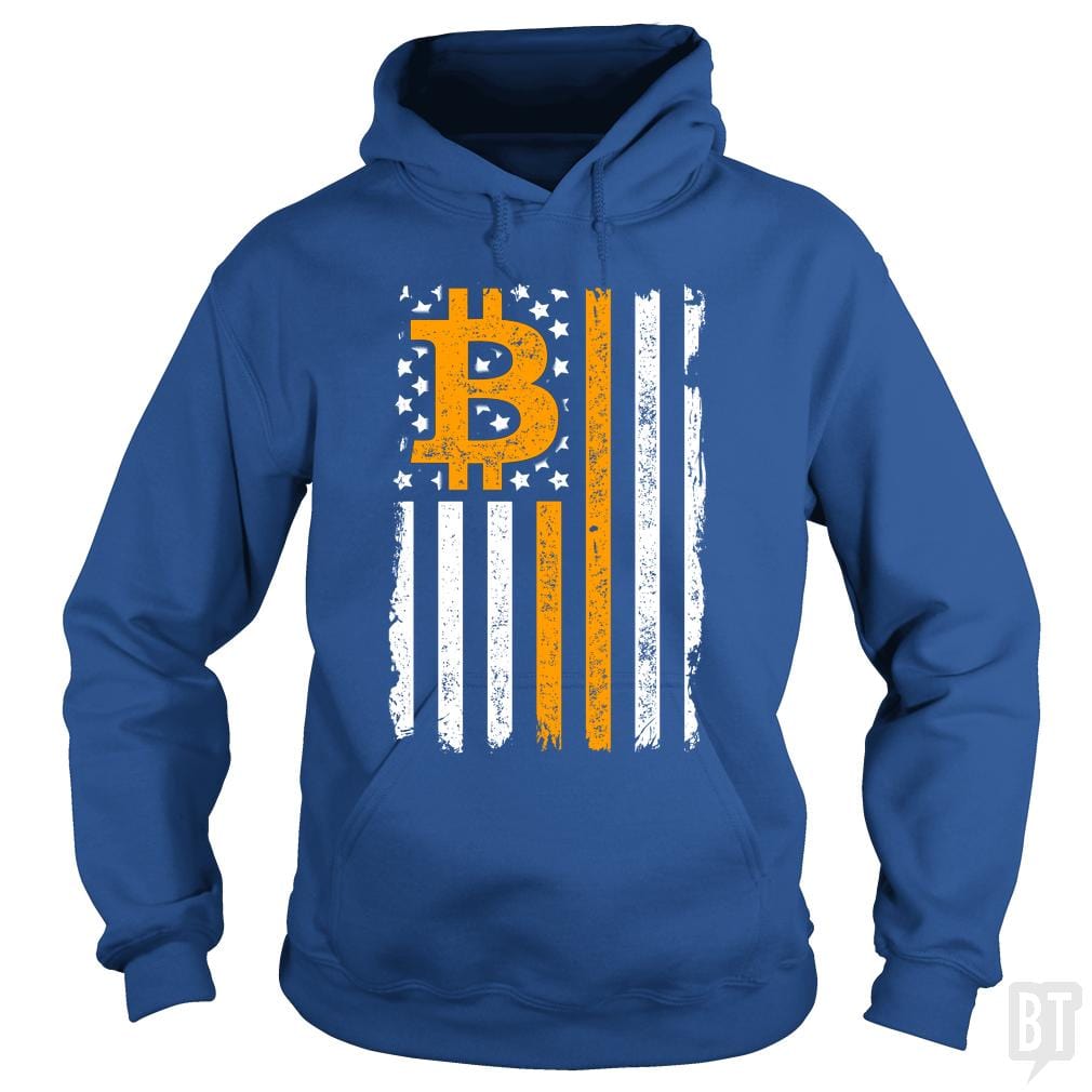 Bitcoin US Flag Hoodie