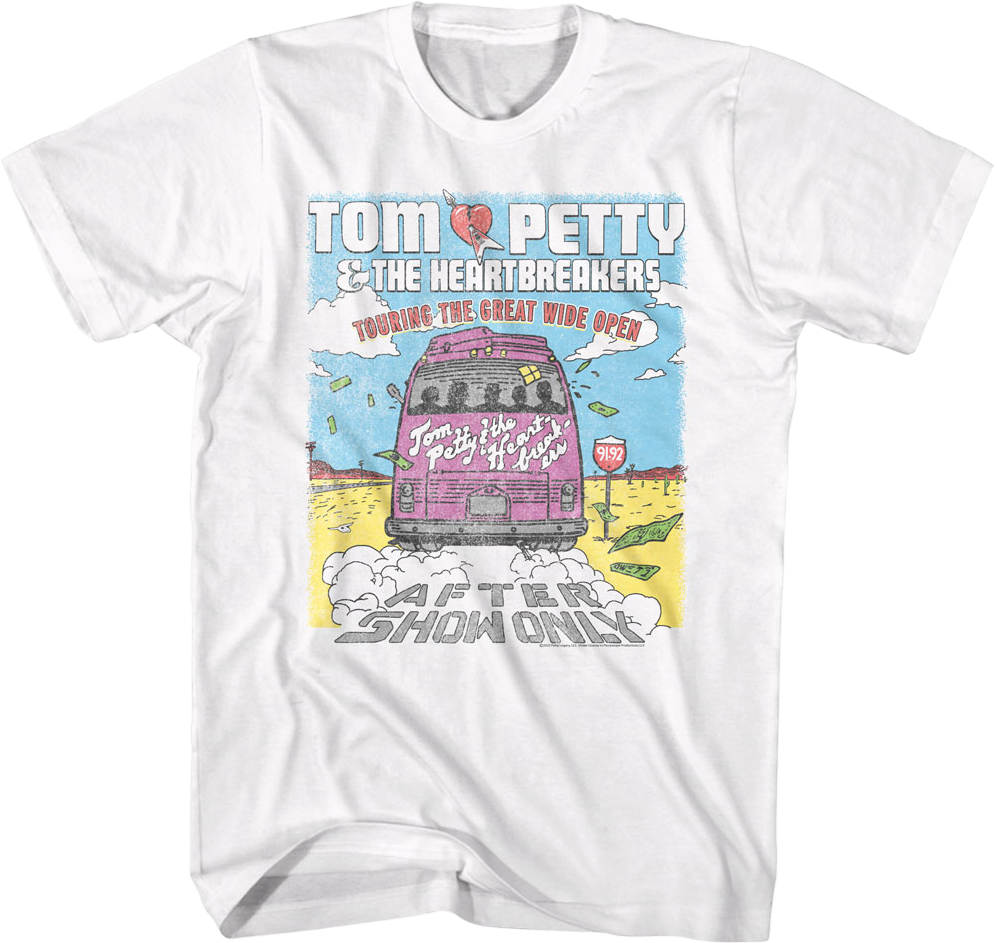 Touring Great Wide Open Tom Petty & Heartbreakers T-Shirts