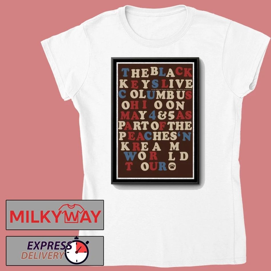 The Black Keys May 4-5, 2026 Mershon Auditorium Columbus, OH Poster shirt