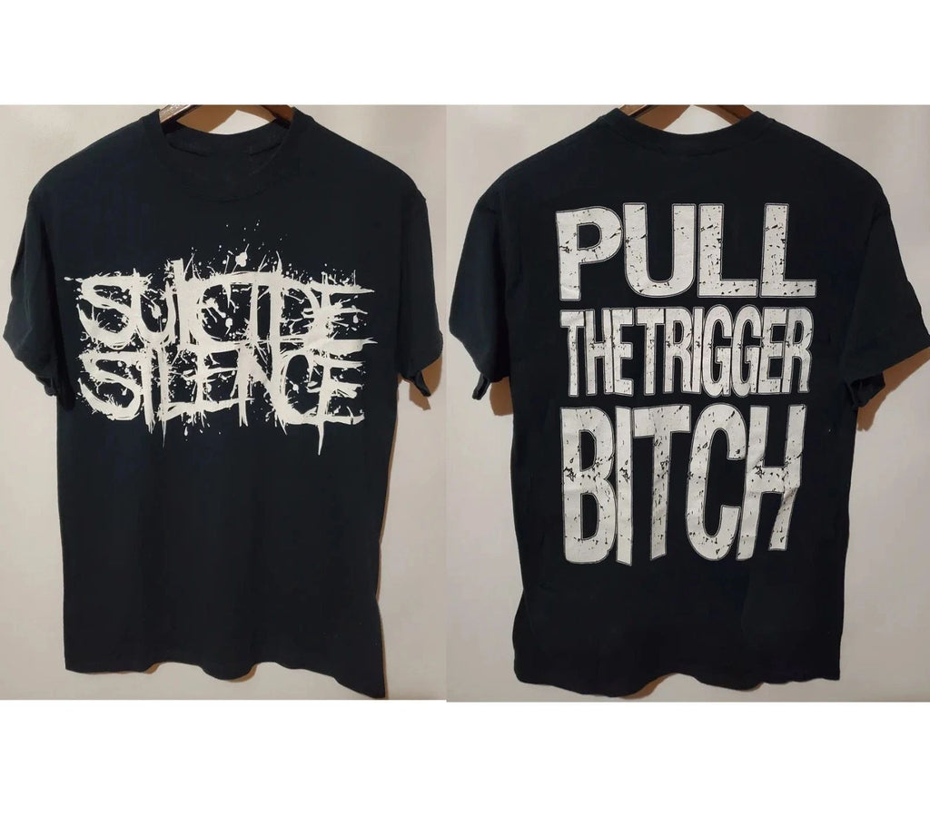Suicide Silence Pull Trigger Btch Band American Tee Unisex T-shirt, Sweatshirt, Hoodie (1)