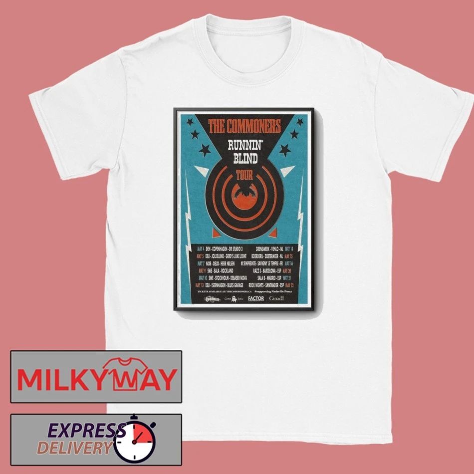 The Commoners May 2026 Poster Runnin Blind Tour shirt