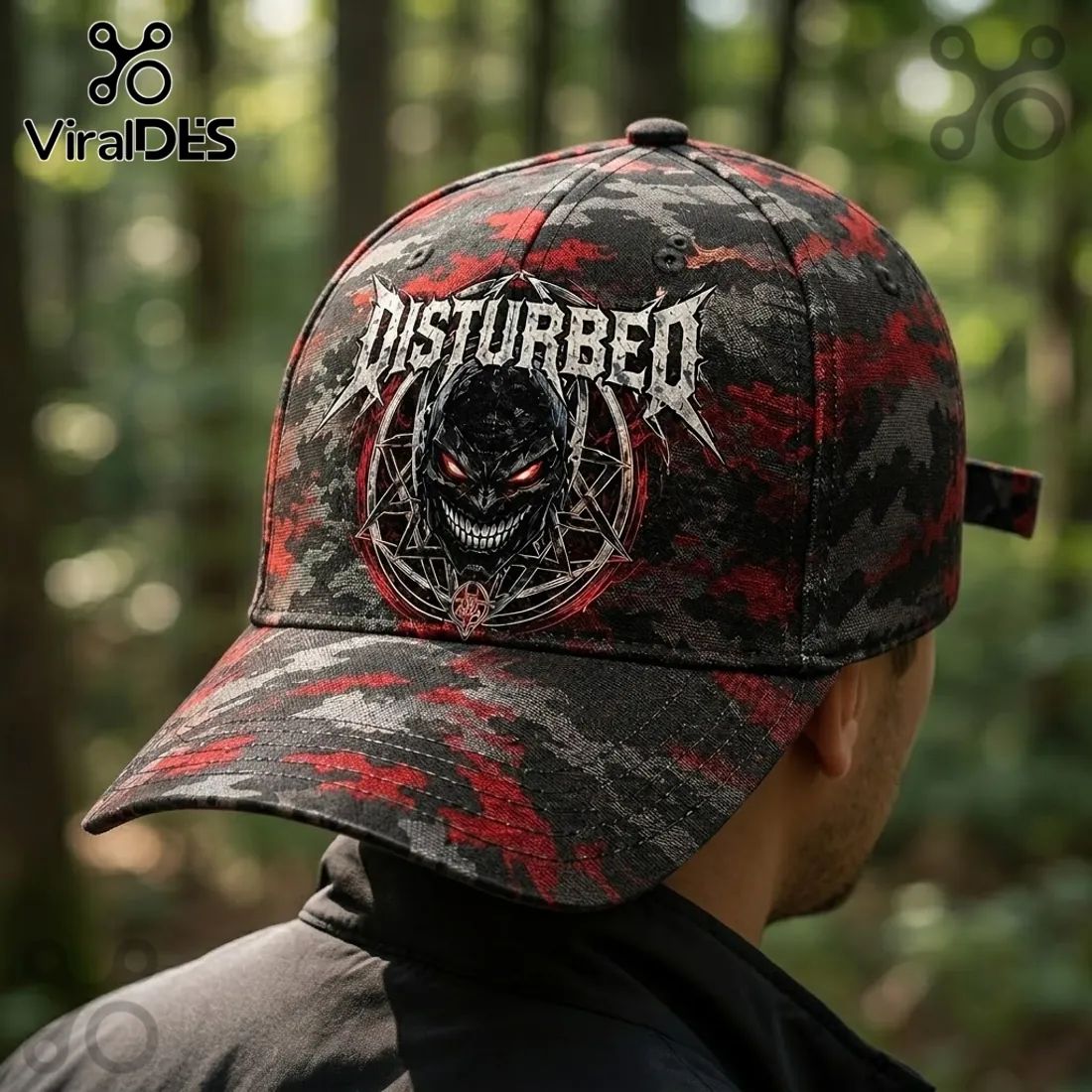 Disturbed Dark Messiah Black Camo Baseball Cap