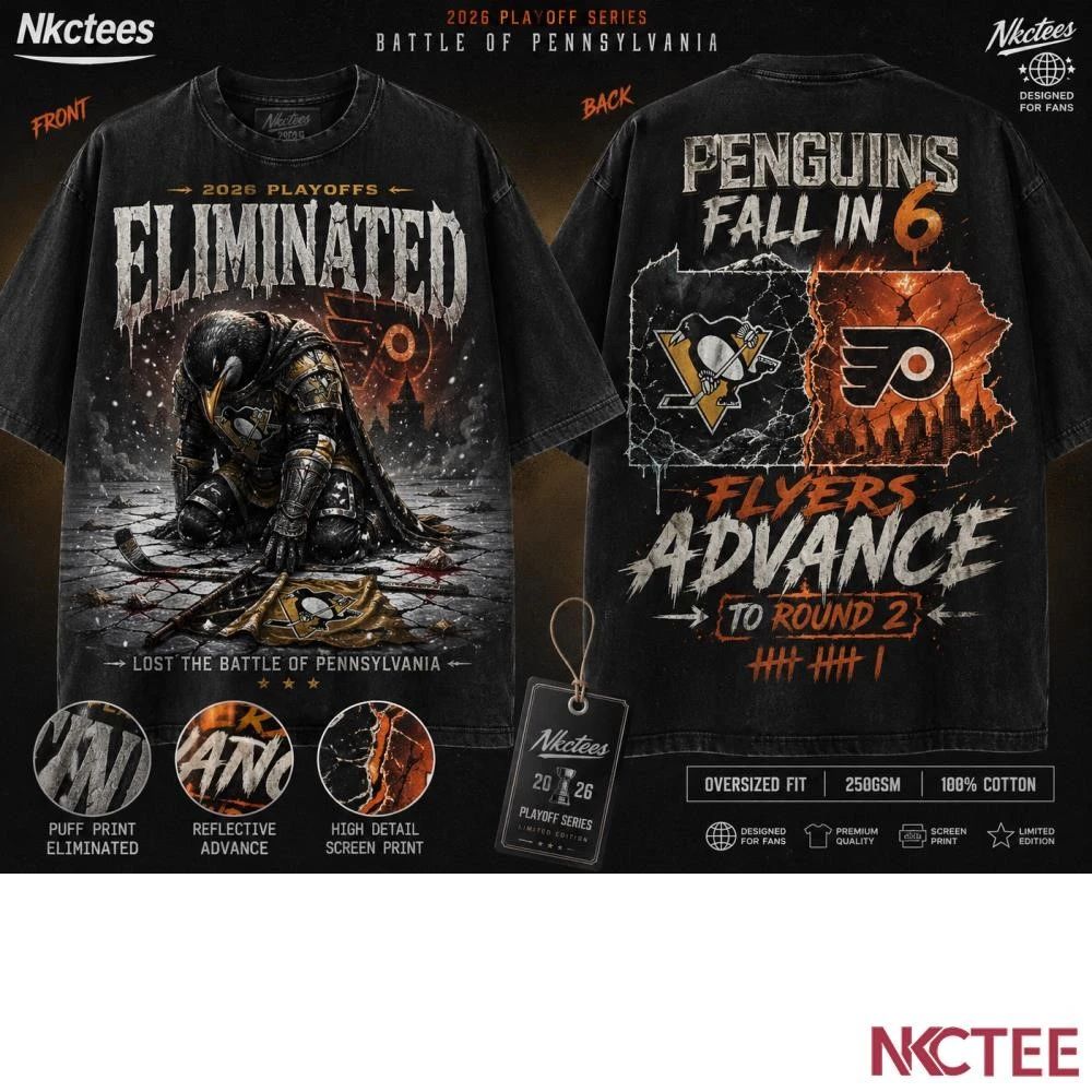 Penguins Eliminated 2026 Shirt – Battle of Pennsylvania Flyers Advance in 6 Playoff Tee