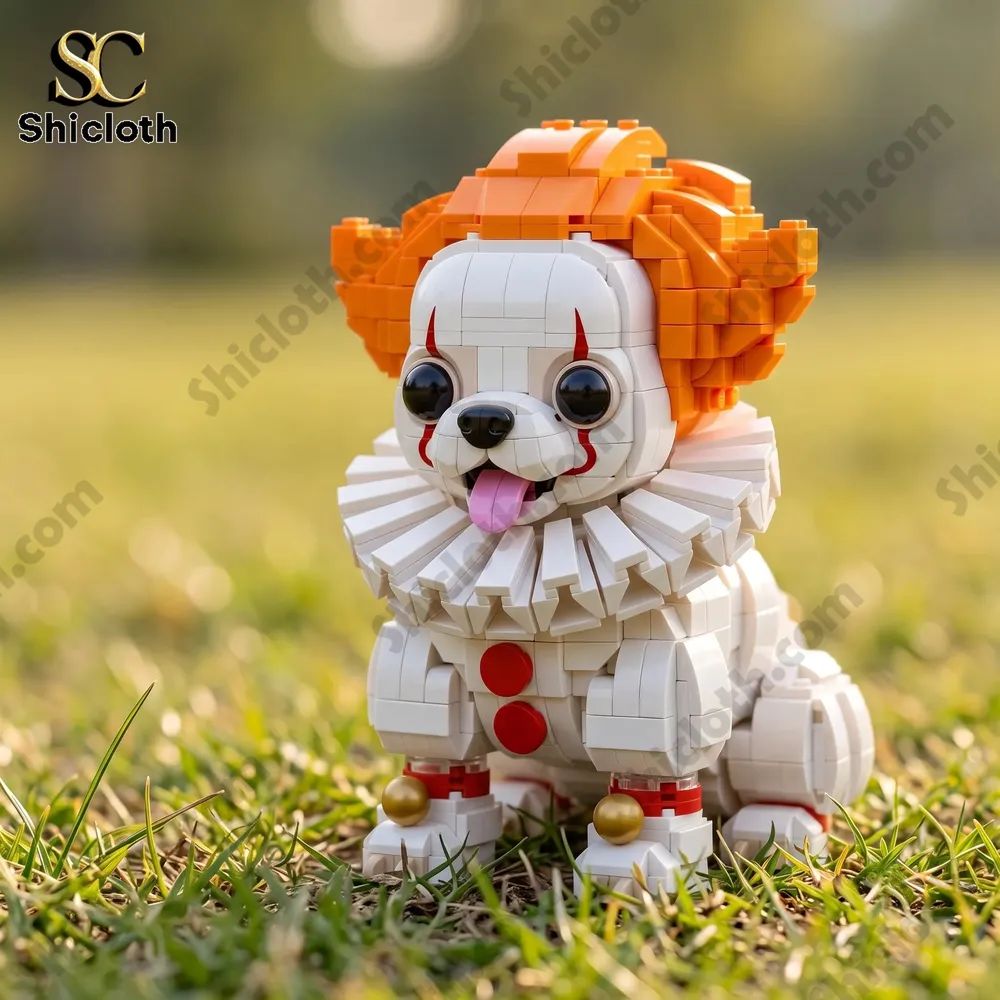 Pennywise Clown Chihuahua Halloween Building Brick Set