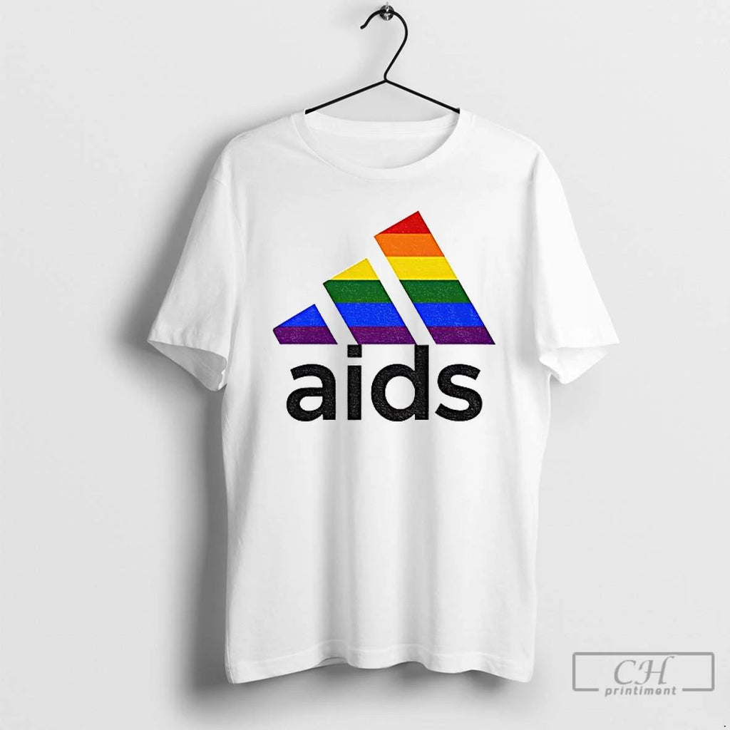 Classic Lgbt Pride Month Aids Logo Parody 2025 T Shirts Unisex T-shirt, Sweatshirt, Hoodie, Long Sleeve Tee (Image 1)