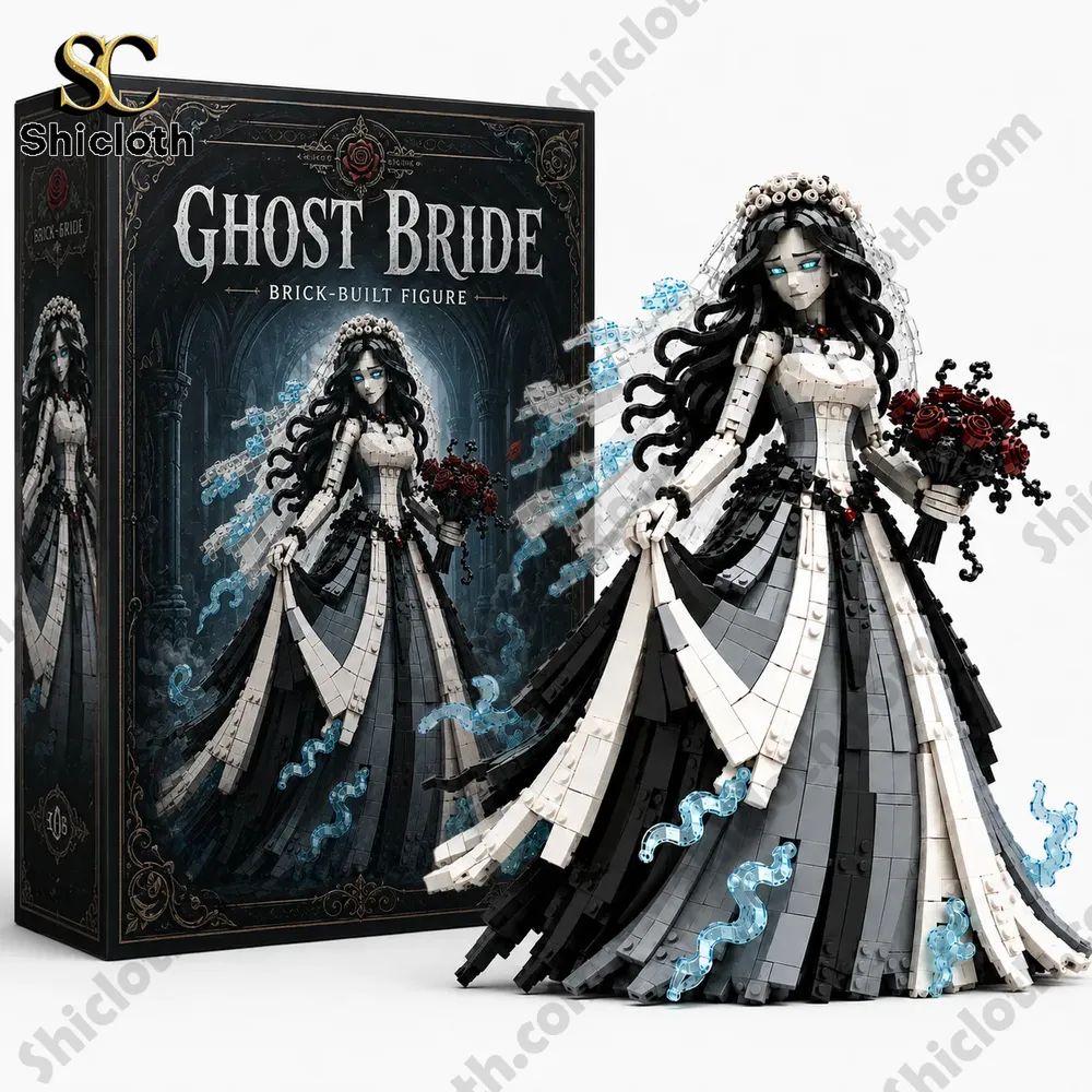 Ghost Bride Gothic Wedding Collector Display Building Brick Set