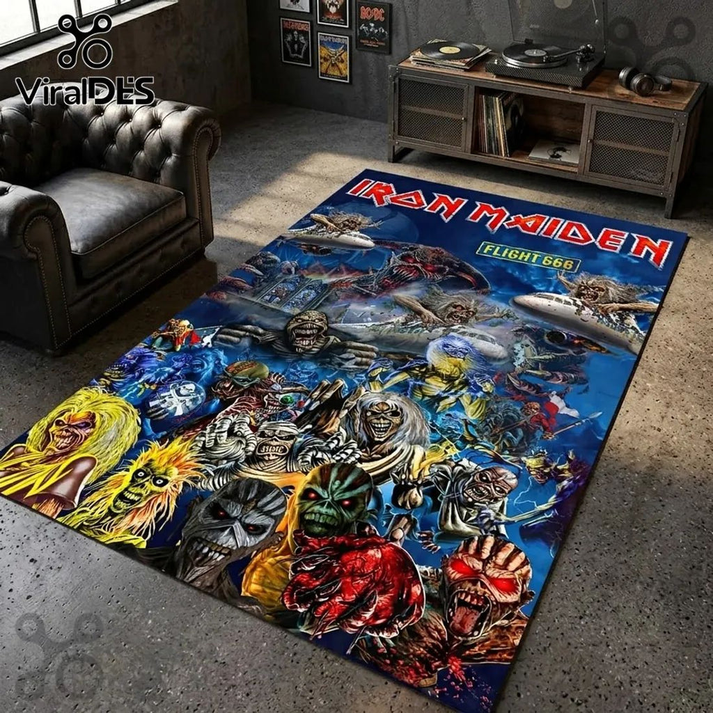 Iron Maiden Flight 666 Eddie Montage Rectangular Rug