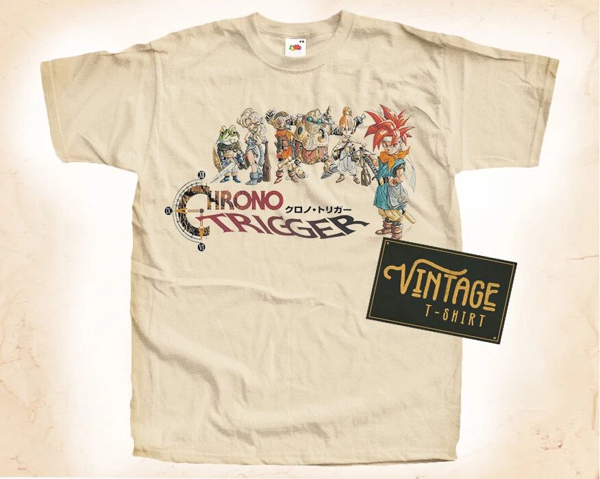 Chrono Trigger V1 Tee Movie Poster Vintage Natural Tee Sizes 5xl Tee (1)