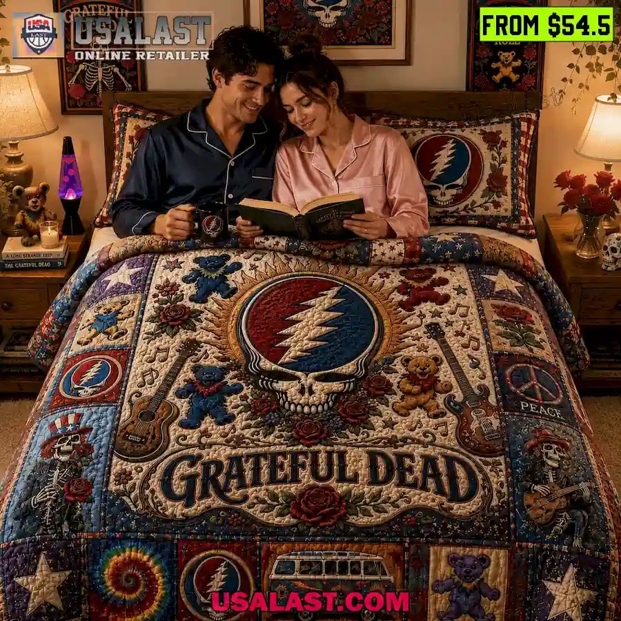 Grateful Dead Dancing Bear Quilt Bedding Set