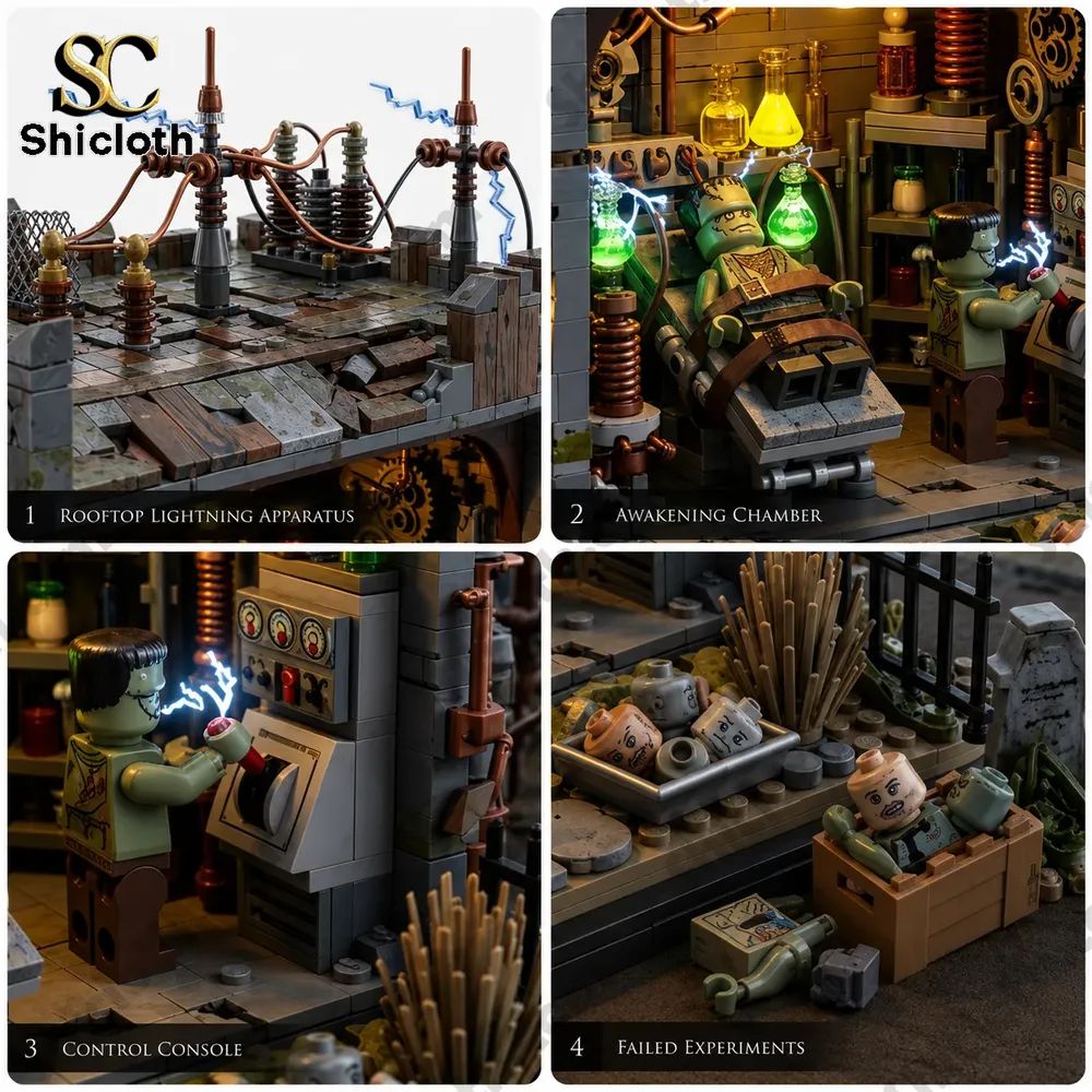 Frankenstein Midnight Monster Laboratory Building Brick Set