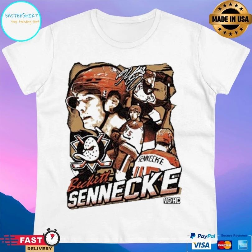 Anaheim Ducks Beckett Sennecke The Kid Collage T-shirt