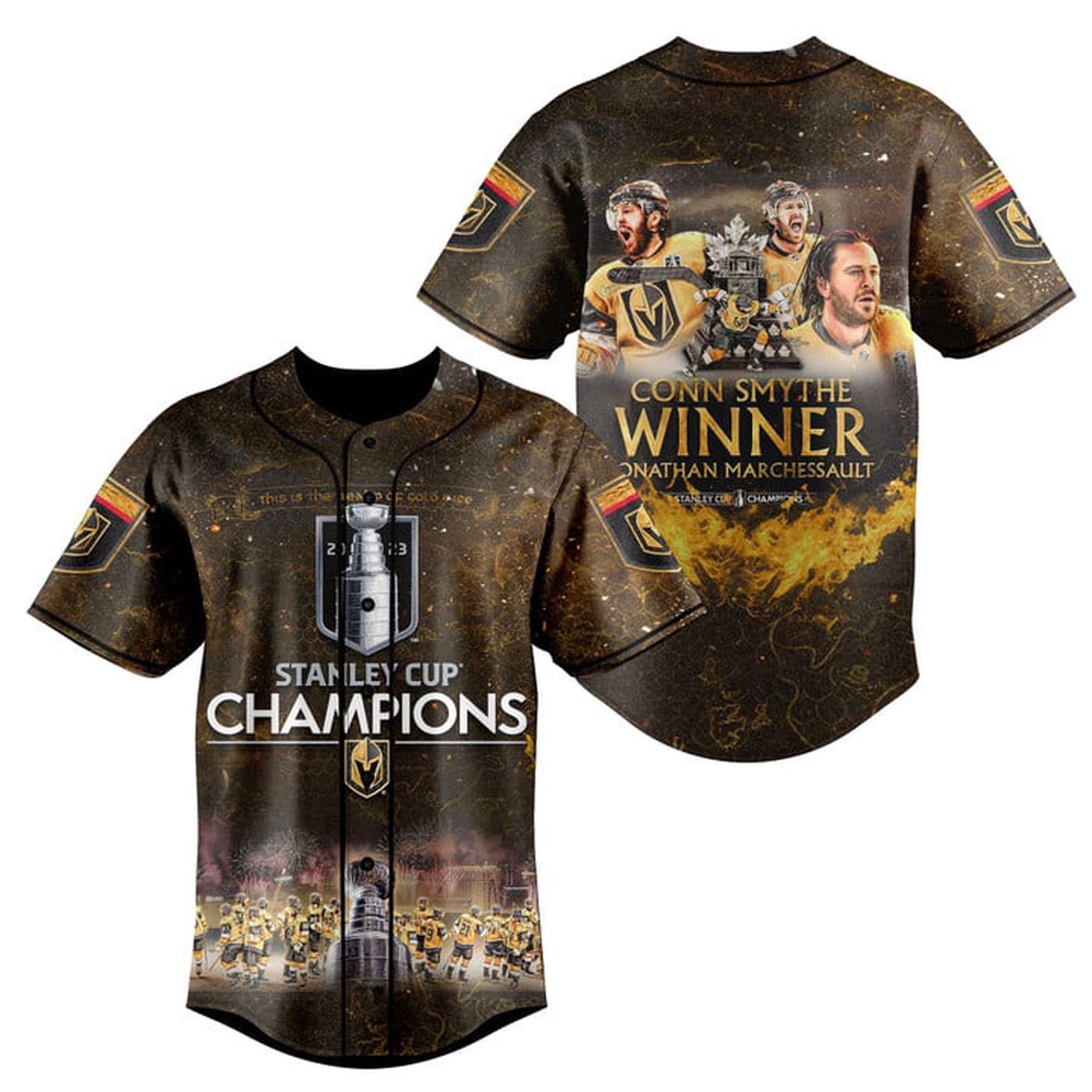 Vegas Golden Knights Conn Smythe Trophy Winner Jonathan Marchessault Baseball Jersey - Bafud