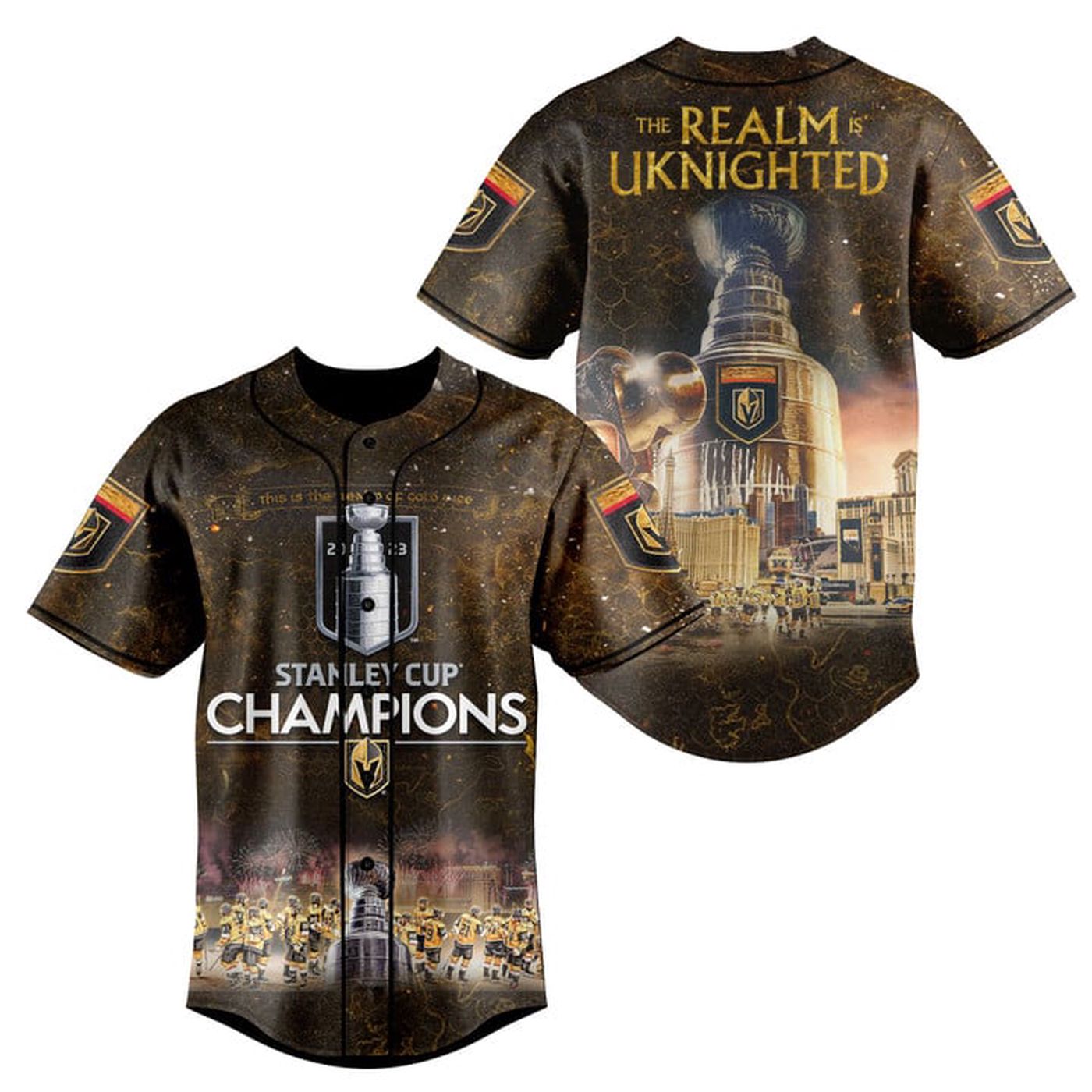 Vegas Golden Knights The REALM Is UKNIGHTED Baseball Jersey - Bafud
