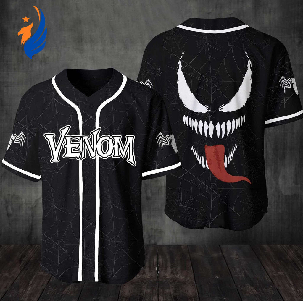 Strike Out in Style with the Venom Baseball Jersey Shirt - Premium Design for Ultimate Performance! - Bafud