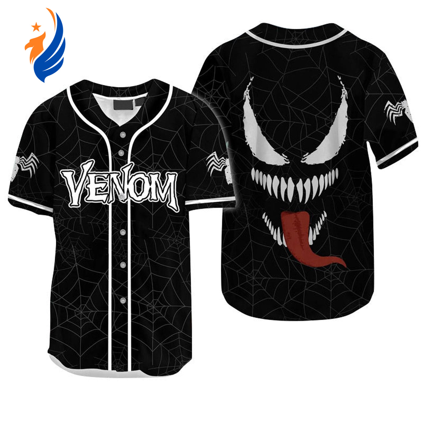 Strike a Web of Style with Venom Spider Baseball Jersey - Trendy Comfortable & Durable Sportswear - Bafud